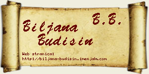 Biljana Budišin vizit kartica